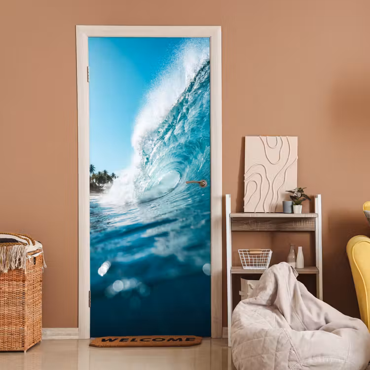 Deursticker - Oceaan - Golf - Strand - Natuur - Blauw — 2