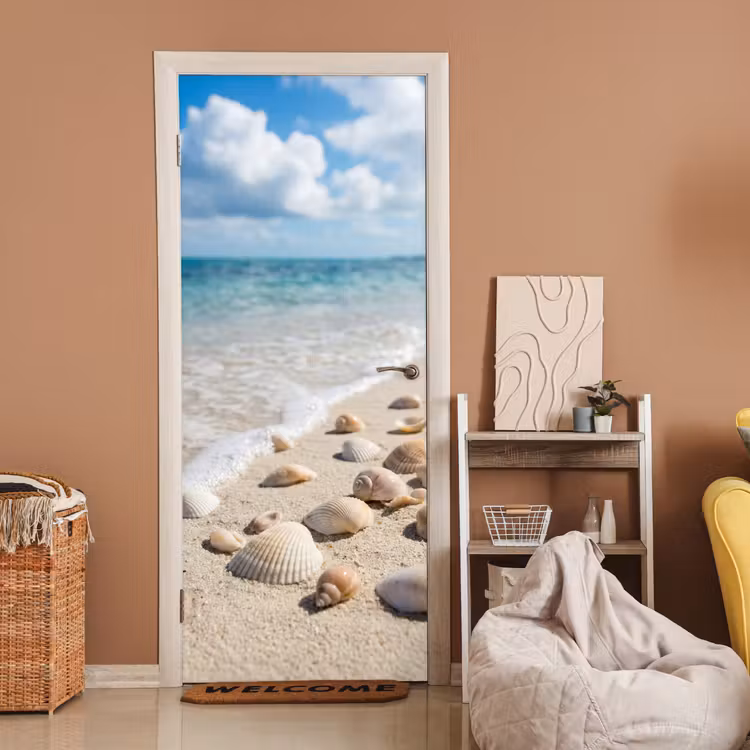 Deursticker - Schelpen - Strand - Natuur - Beige — 2