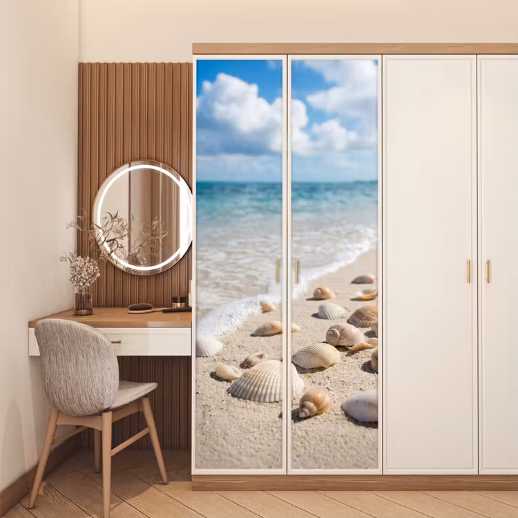 Deursticker - Schelpen - Strand - Natuur - Beige — 5