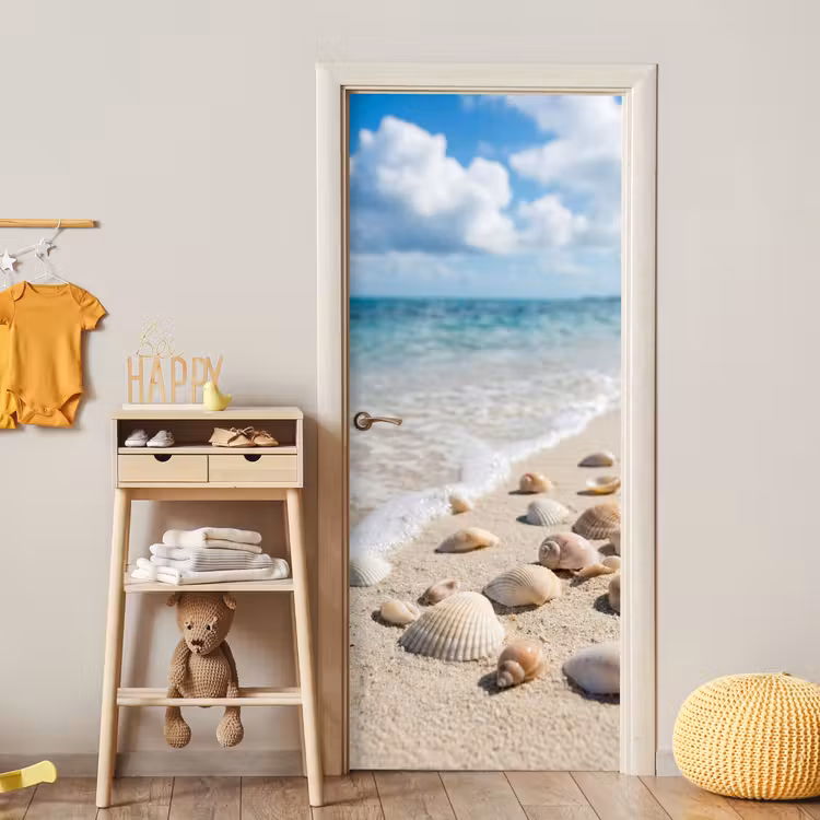 Deursticker - Schelpen - Strand - Natuur - Beige — 6
