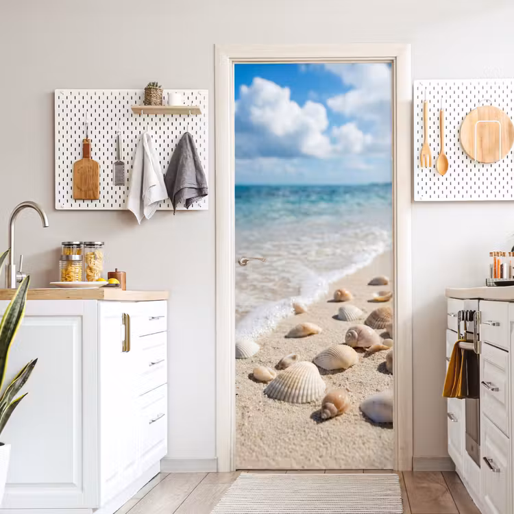 Deursticker - Schelpen - Strand - Natuur - Beige — 7