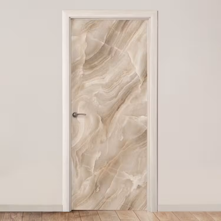 Deursticker - Steen - Golvend - Abstract - Beige — 1