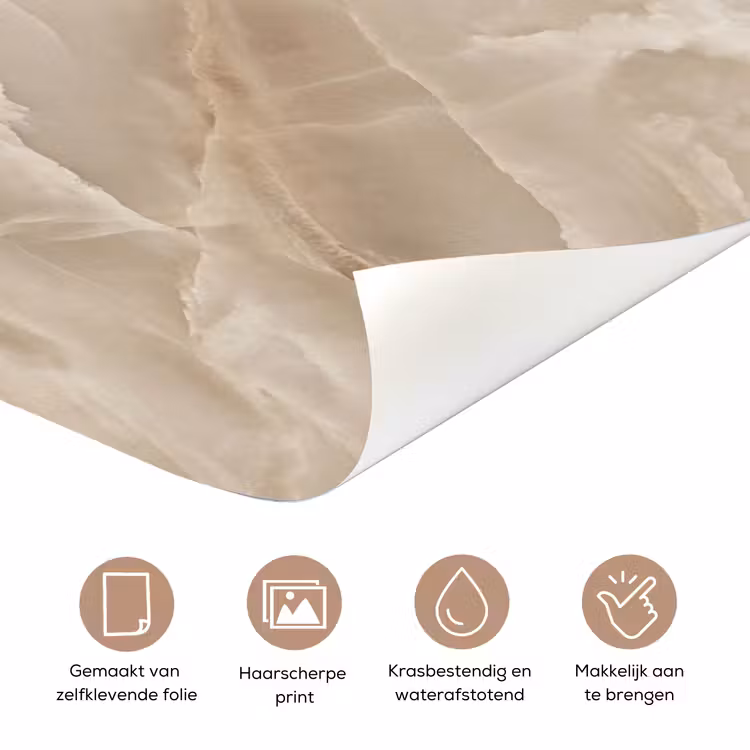 Deursticker - Steen - Golvend - Abstract - Beige — 3
