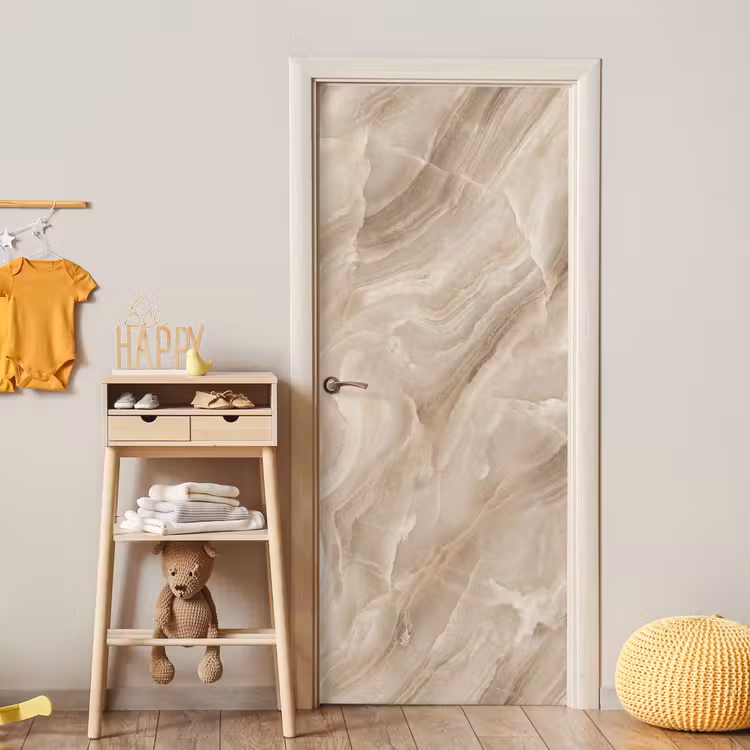 Deursticker - Steen - Golvend - Abstract - Beige — 6