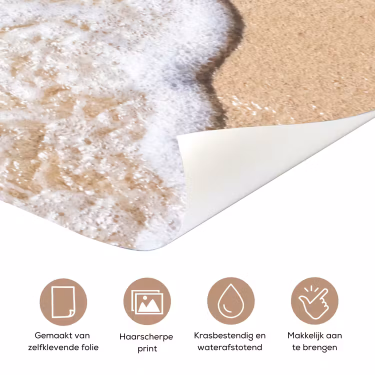 Deursticker - Strand - Water - Natuur - Blauw - Beige — 3