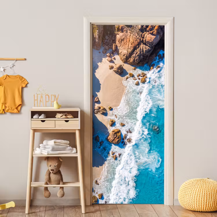 Deursticker - Strand - Zee - Rotsen - Natuur - Blauw — 6