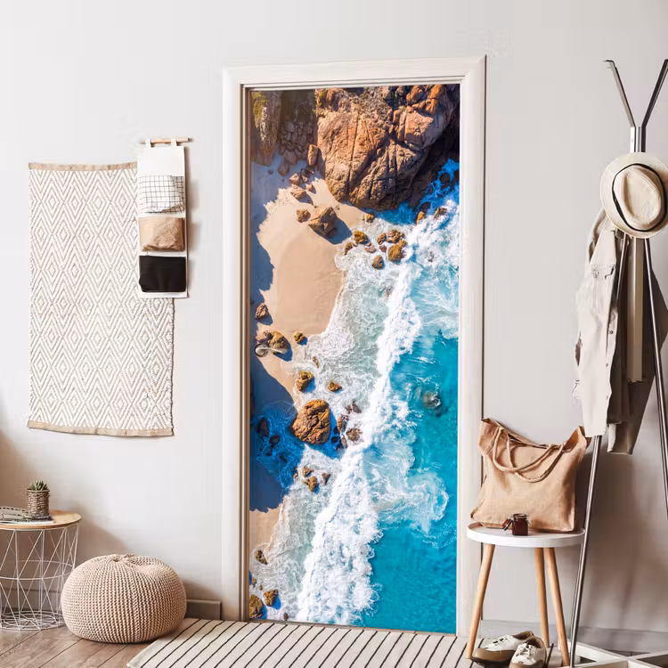 Deursticker - Strand - Zee - Rotsen - Natuur - Blauw — 8