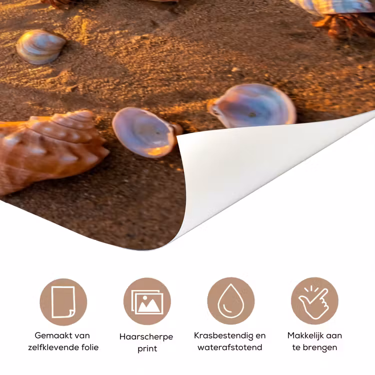 Deursticker - Strand - Zonsondergang - Palmbomen - Natuur - Oranje — 3