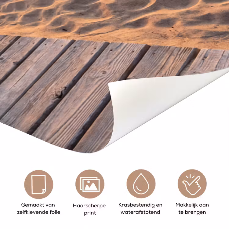 Deursticker - Strand - Zonsondergang - Zee - Natuur - Oranje — 3
