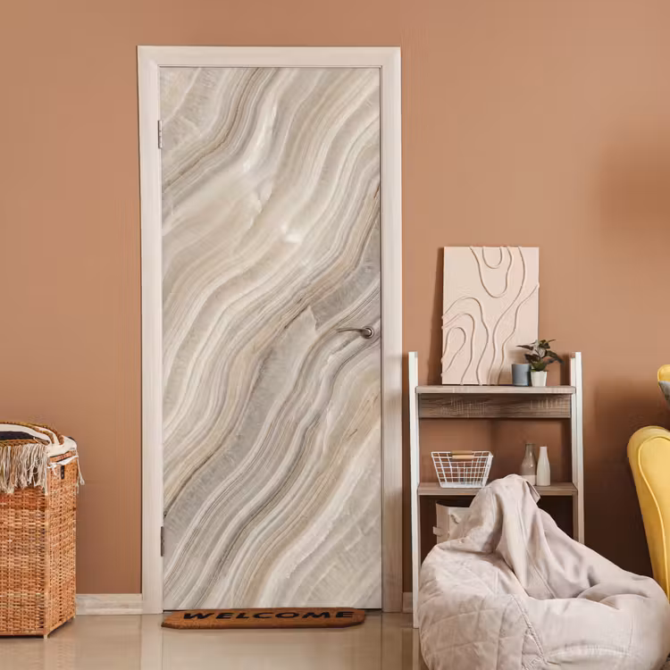 Deursticker - Textuur - Golvend - Abstract - Modern - Beige — 2