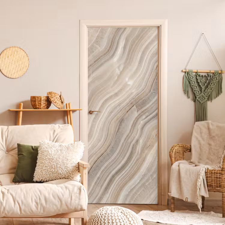 Deursticker - Textuur - Golvend - Abstract - Modern - Beige — 4