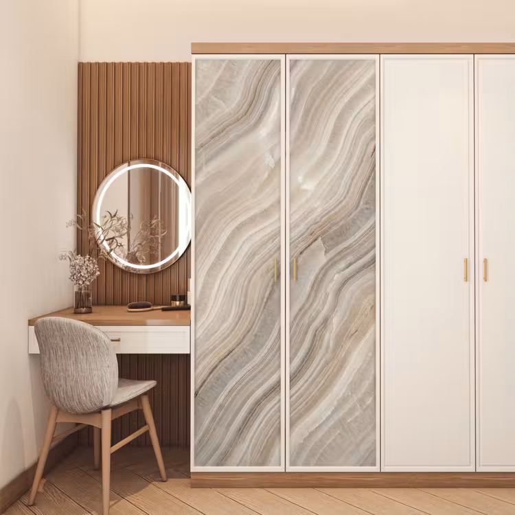 Deursticker - Textuur - Golvend - Abstract - Modern - Beige — 5