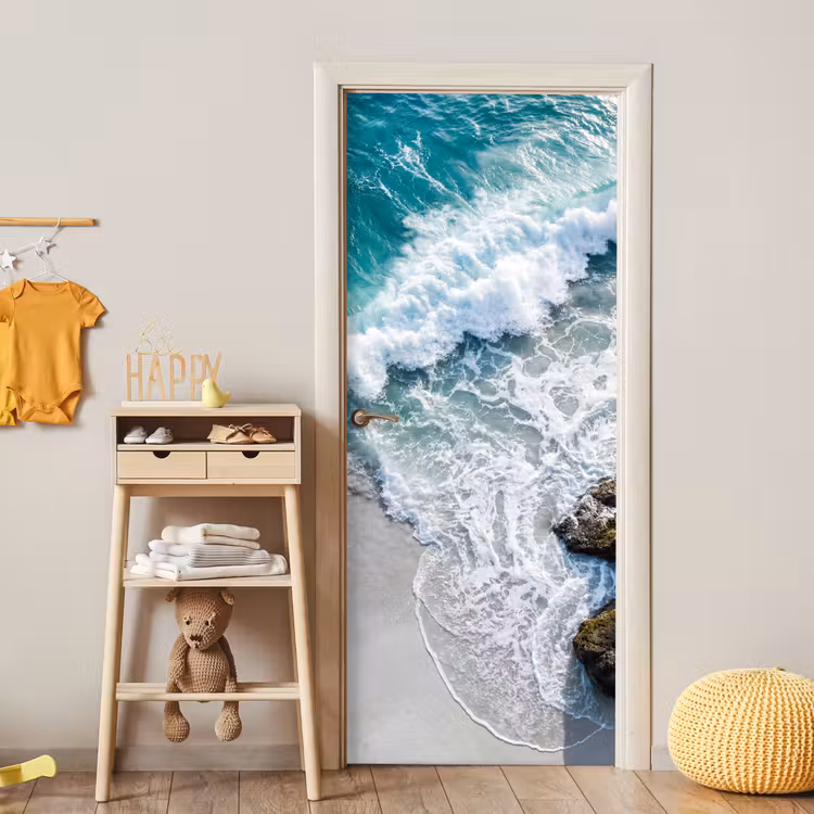 Deursticker - Zee - Golf - Strand - Natuur - Blauw — 6