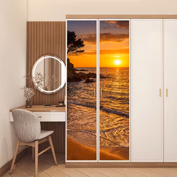 Deursticker - Zee - Kust - Zonsondergang - Natuur - Oranje — 5