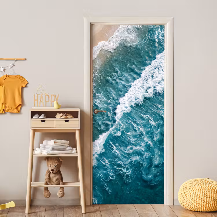 Deursticker - Zee - Strand - Golven - Natuur - Blauw — 6