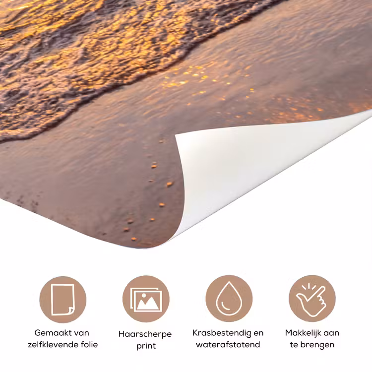 Deursticker - Zonsondergang - Kust - Water - Natuur - Oranje — 3
