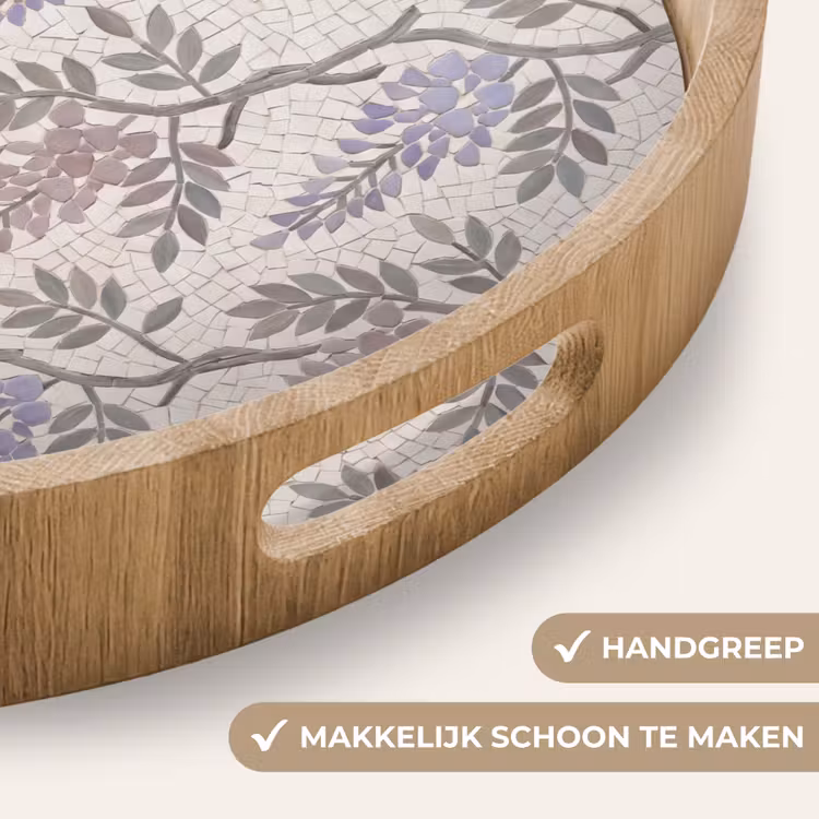 Dienblad - Bloemen - Mozaïek - Natuur - Patroon - Paars — 5