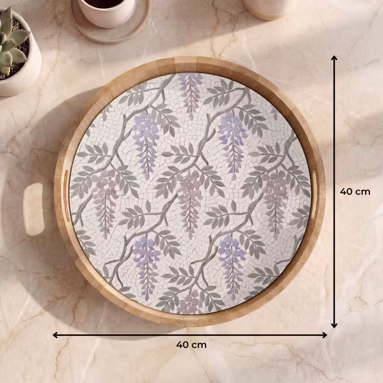Dienblad - Bloemen - Mozaïek - Natuur - Patroon - Paars — 9
