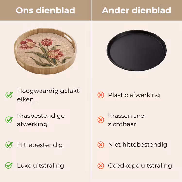 Dienblad - Bloemen - Mozaïek - Rood - Groen - Kunst — 3