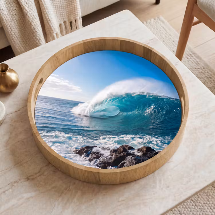 Dienblad - Golf - Oceaan - Brekend - Water - Blauw — 2