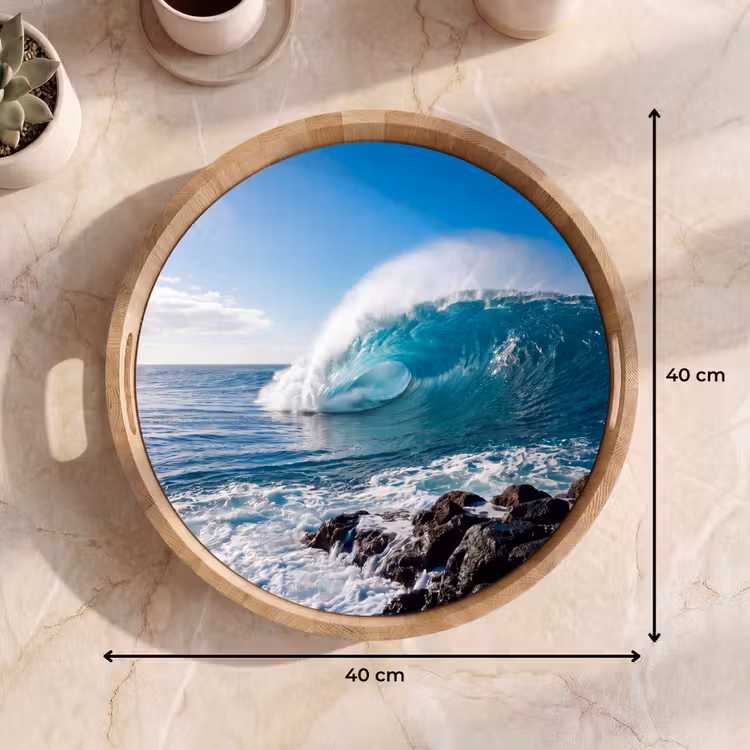 Dienblad - Golf - Oceaan - Brekend - Water - Blauw — 9