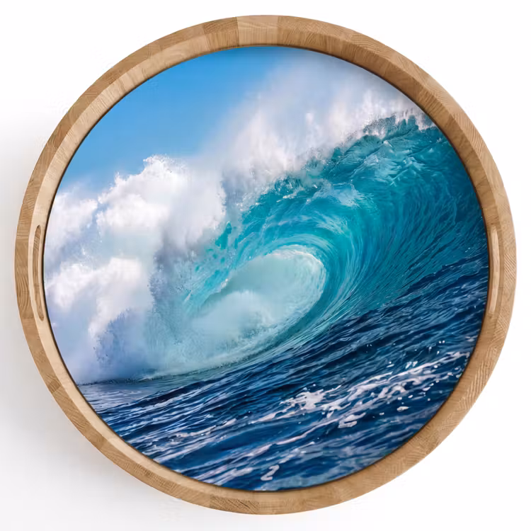 Dienblad - Golf - Oceaan - Water - Dynamisch - Blauw — 1