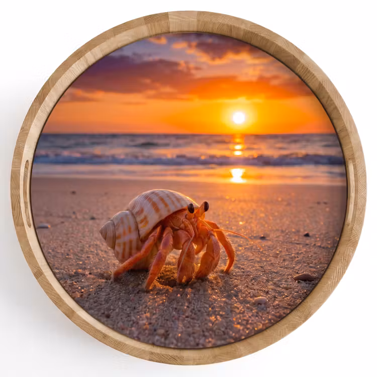 Dienblad - Kreeft - Strand - Natuur - Zonsondergang - Oranje — 1