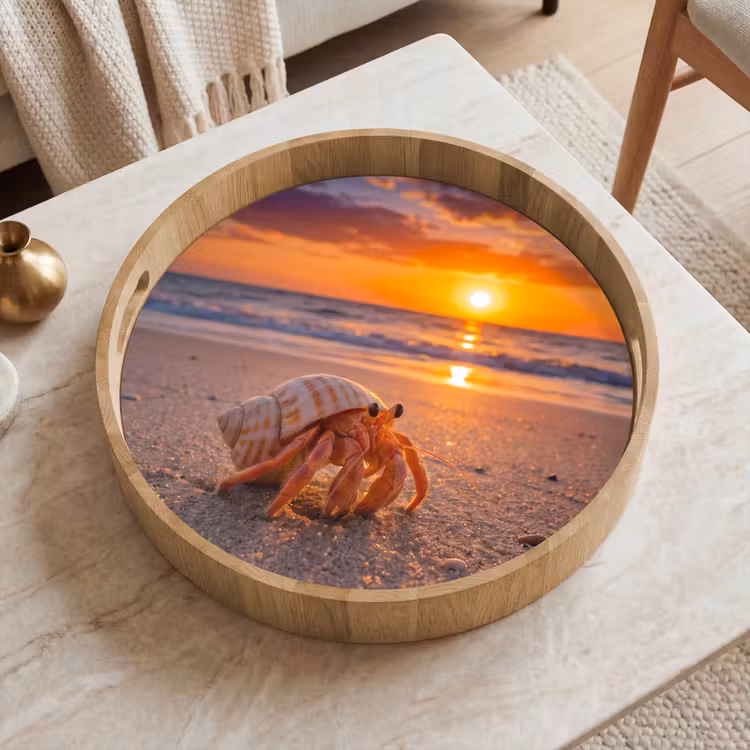 Dienblad - Kreeft - Strand - Natuur - Zonsondergang - Oranje — 2
