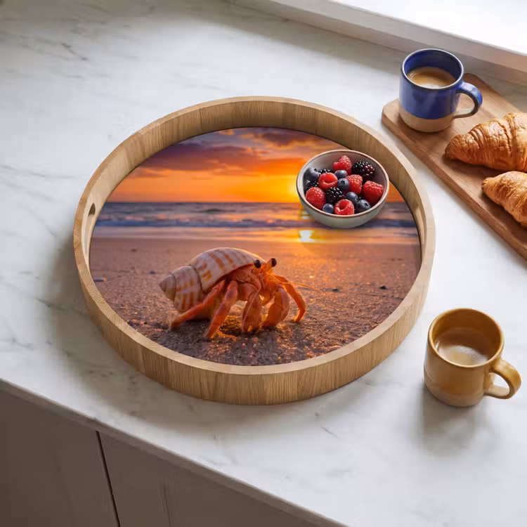 Dienblad - Kreeft - Strand - Natuur - Zonsondergang - Oranje — 4