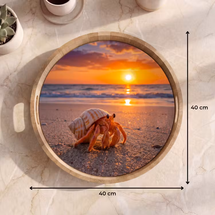 Dienblad - Kreeft - Strand - Natuur - Zonsondergang - Oranje — 9