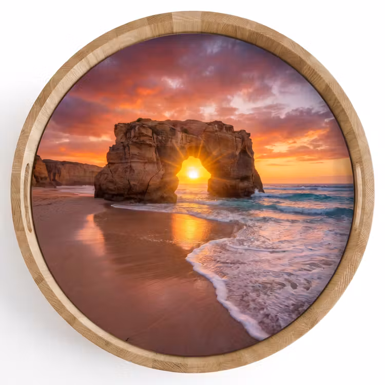 Dienblad - Kust - Rots - Zonsondergang - Zee - Natuur — 1