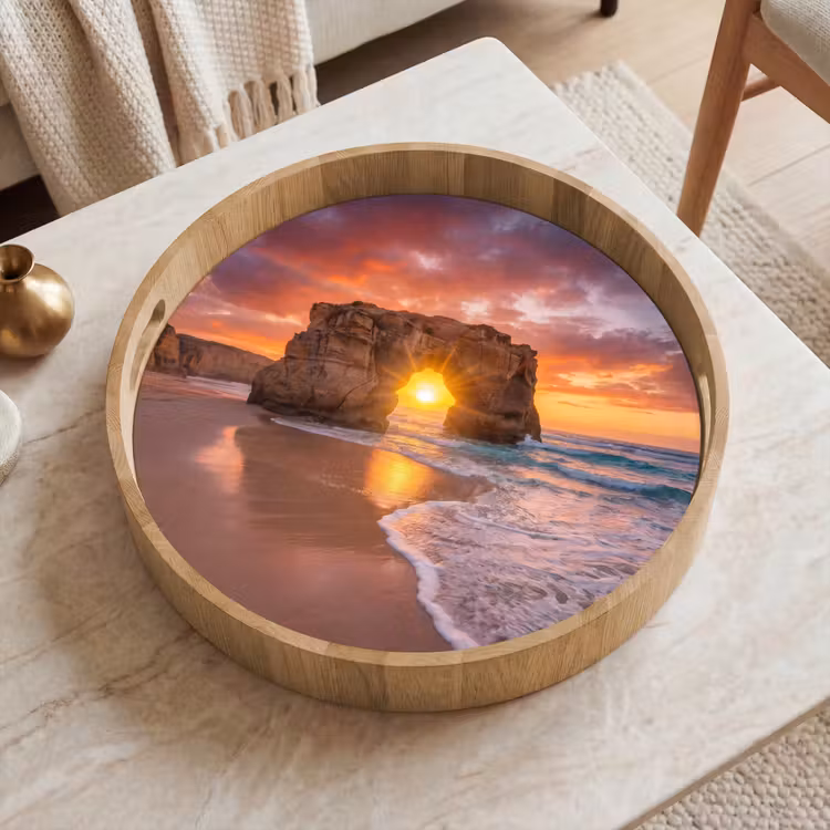 Dienblad - Kust - Rots - Zonsondergang - Zee - Natuur — 2