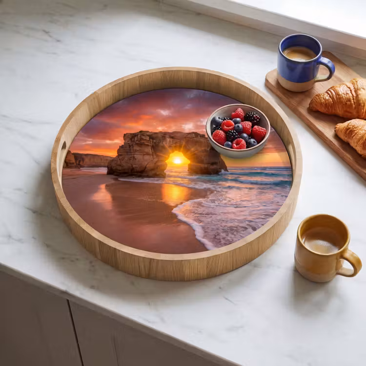 Dienblad - Kust - Rots - Zonsondergang - Zee - Natuur — 4