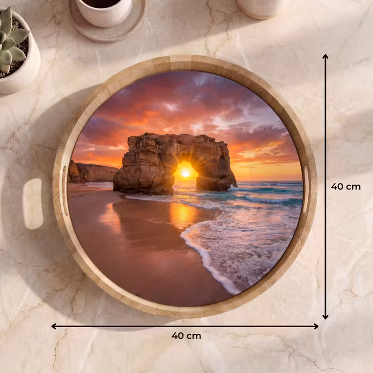 Dienblad - Kust - Rots - Zonsondergang - Zee - Natuur — 9