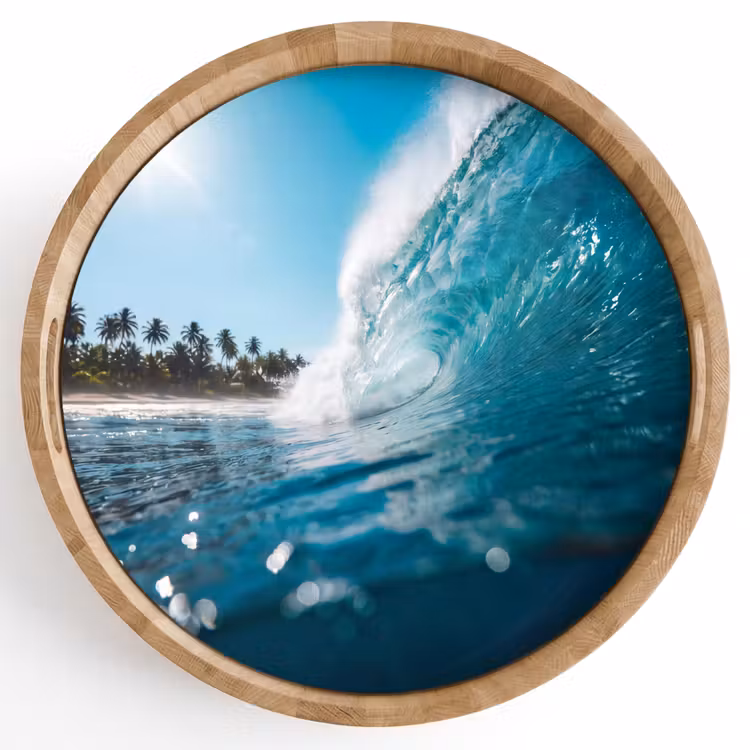 Dienblad - Oceaan - Golf - Strand - Natuur - Blauw — 1