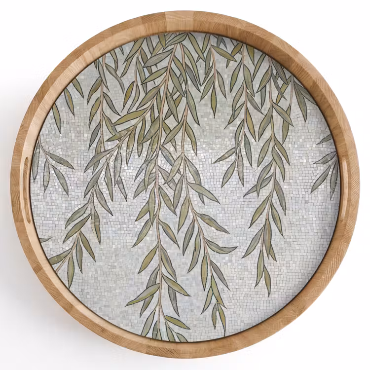 Dienblad - Planten - Mozaïek - Patroon - Groen - Blauw — 1
