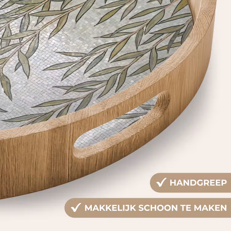 Dienblad - Planten - Mozaïek - Patroon - Groen - Blauw — 5
