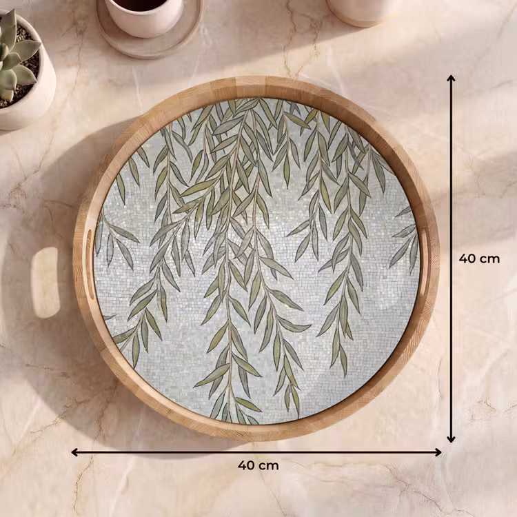 Dienblad - Planten - Mozaïek - Patroon - Groen - Blauw — 9