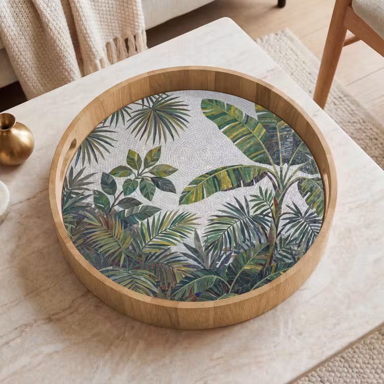 Dienblad - Planten - Tropisch - Mozaïek - Groen - Natuur — 2