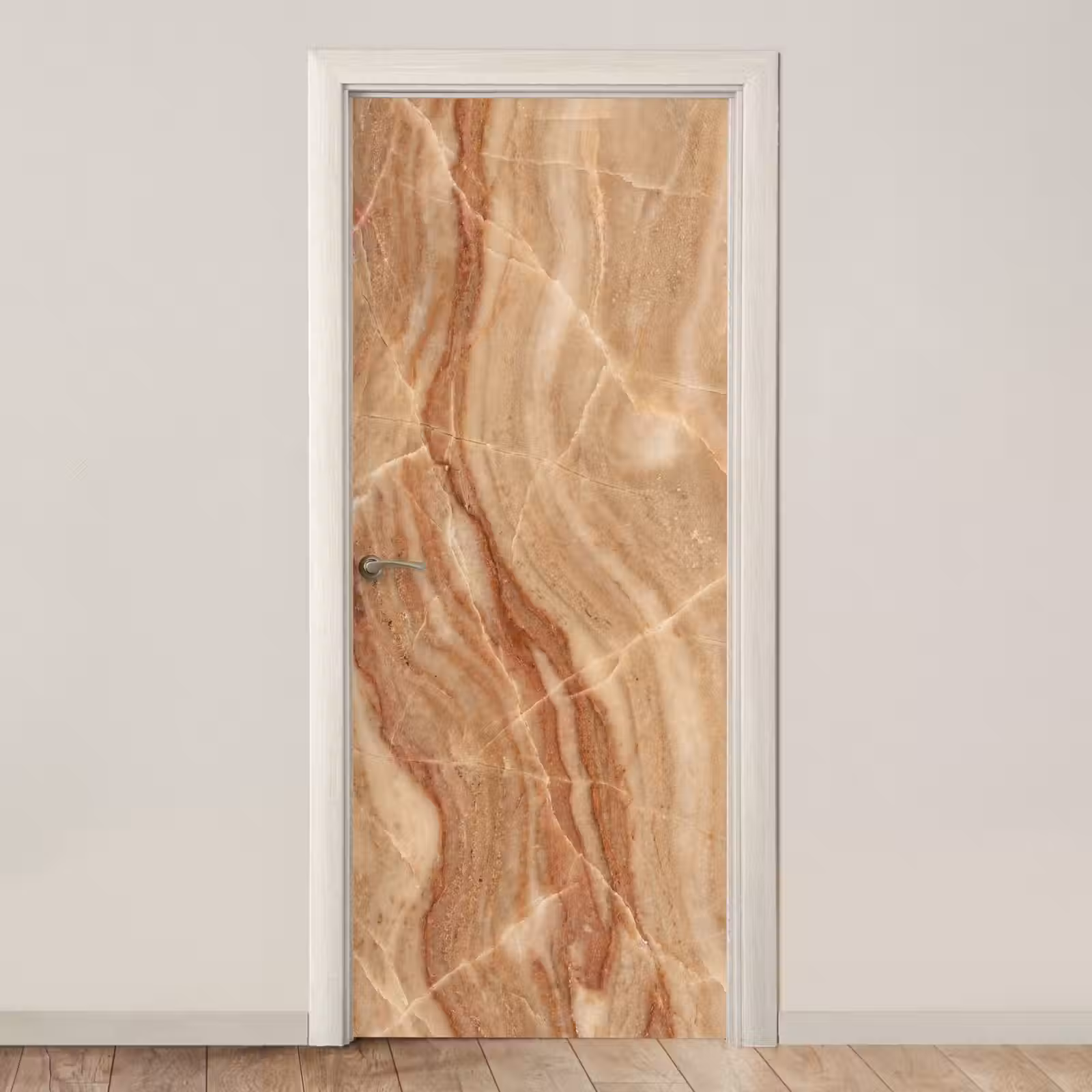 Deursticker - Marmer - Ader - Natuur - Abstract - Beige — 1