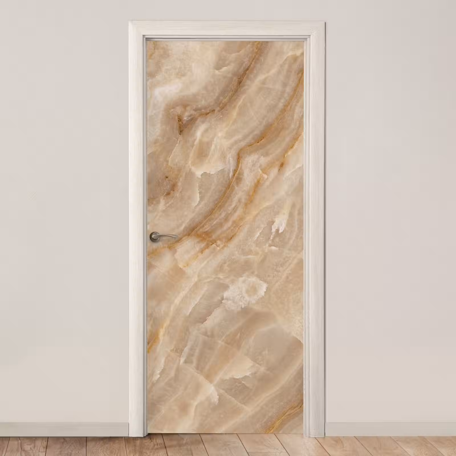 Deursticker - Steen - Ader - Natuur - Modern - Beige — 1