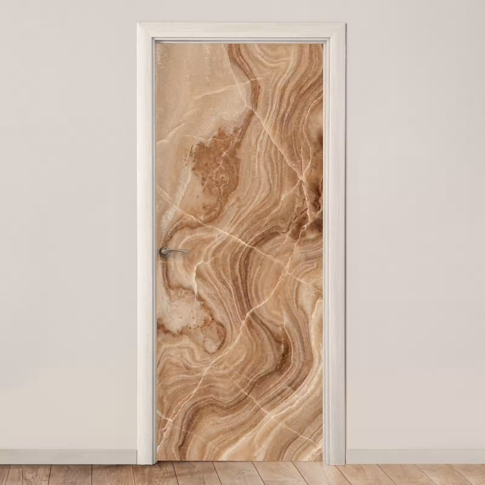 Deursticker - Textuur - Golvend - Abstract - Warm - Bruin — 1