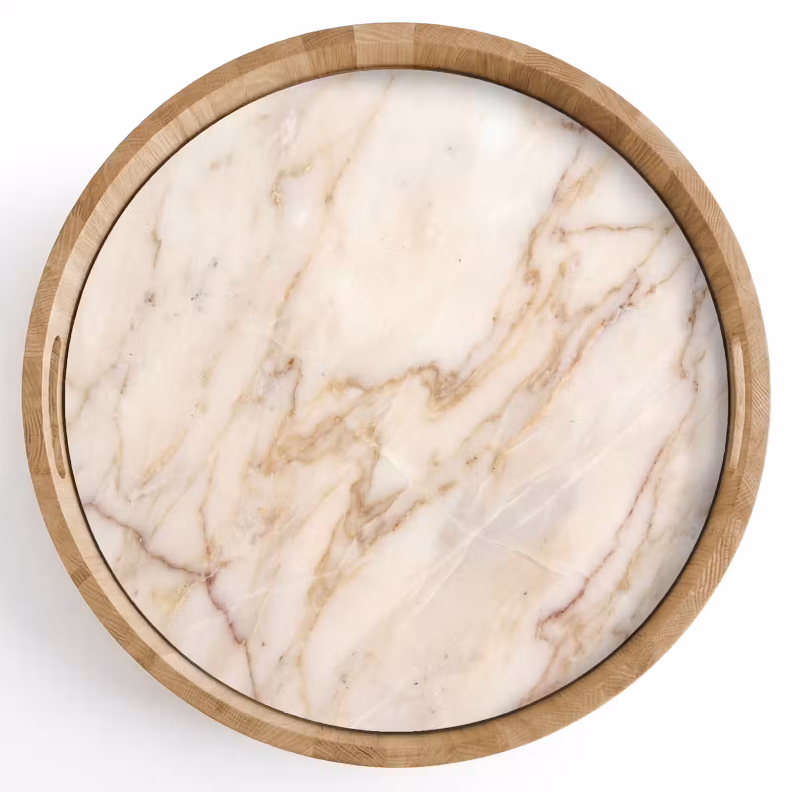 Dienblad - Marmer - Ader - Abstract - Wit - Goud — 1