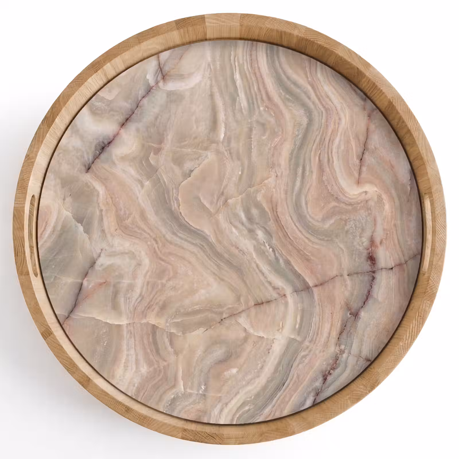 Dienblad - Marmer - Patroon - Abstract - Beige - Groen — 1