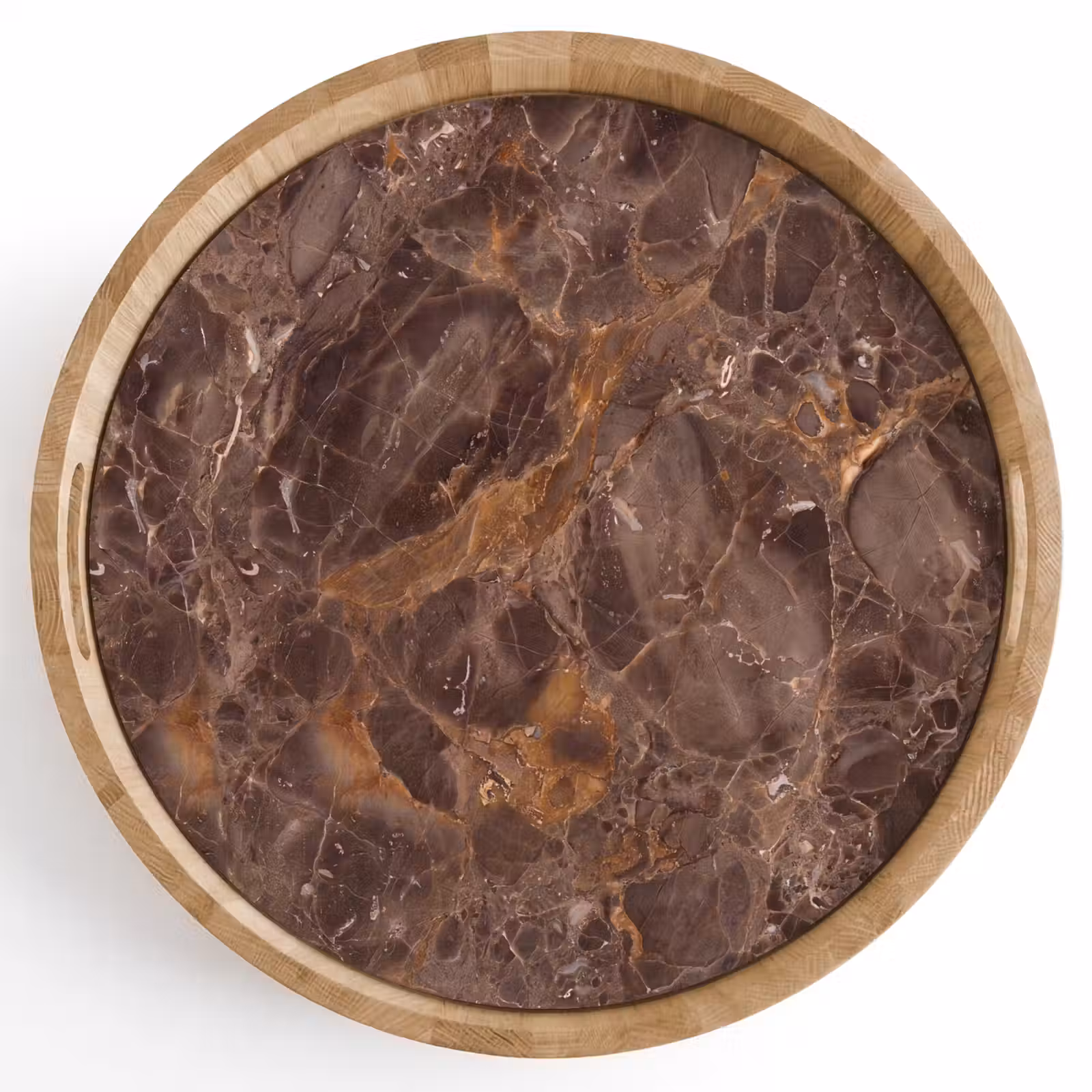Dienblad - Marmer - Patroon - Natuur - Bruin - Goud — 1