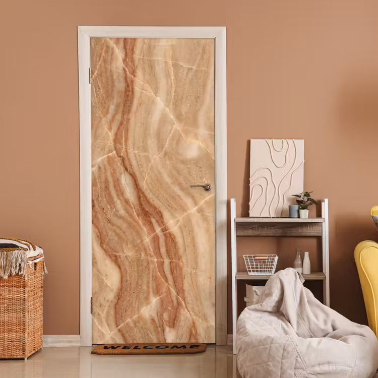 Deursticker - Marmer - Ader - Natuur - Abstract - Beige — 2