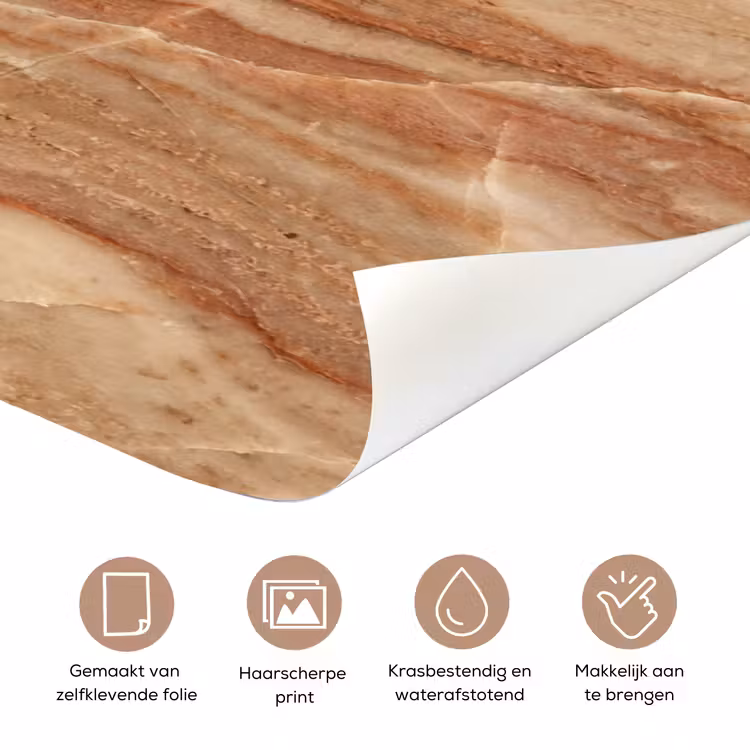 Deursticker - Marmer - Ader - Natuur - Abstract - Beige — 3