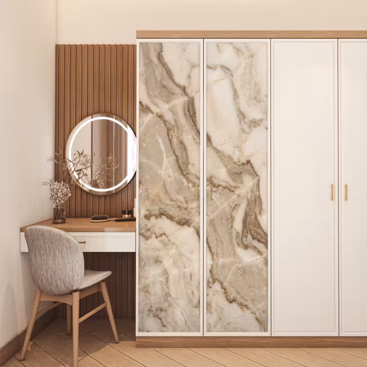 Deursticker - Marmer - Aderen - Textuur - Beige - Modern — 5
