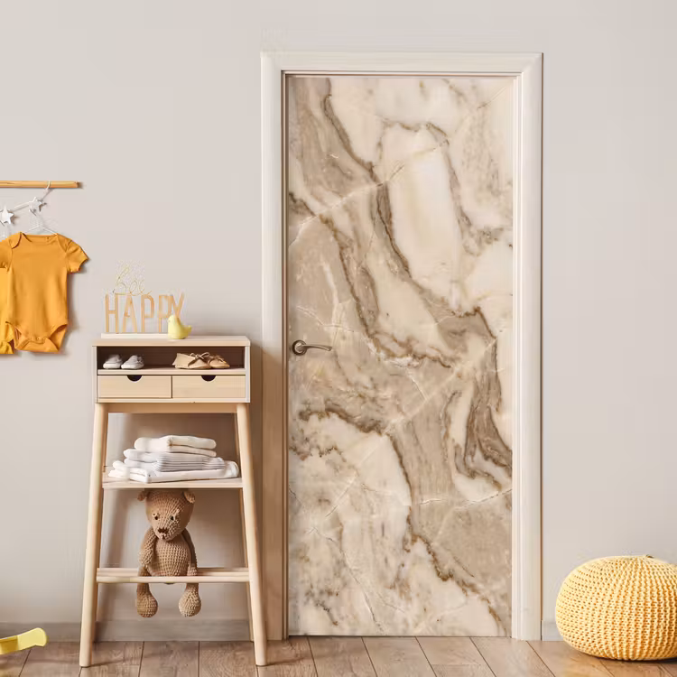 Deursticker - Marmer - Aderen - Textuur - Beige - Modern — 6