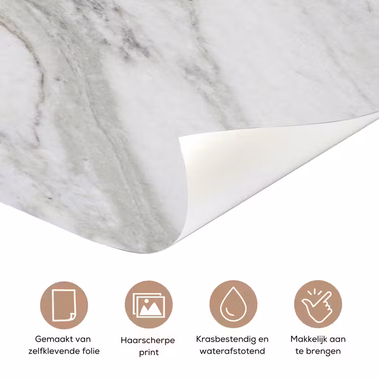 Deursticker - Marmer - Wit - Grijs - Structuur - Modern — 3